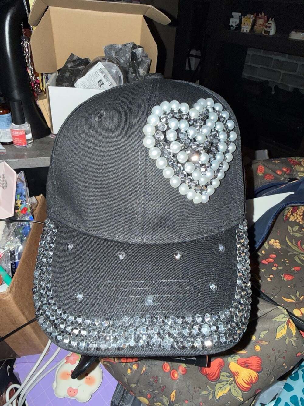 Rhinestone Baseball Cap Unisex Bling Crystals Baseball Hat Adjustable